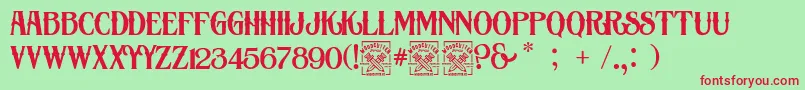 Victorious Font – Red Fonts on Green Background