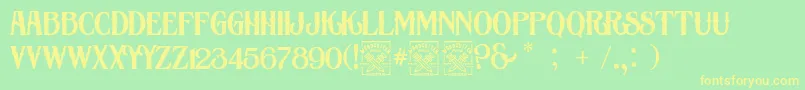 Victorious Font – Yellow Fonts on Green Background