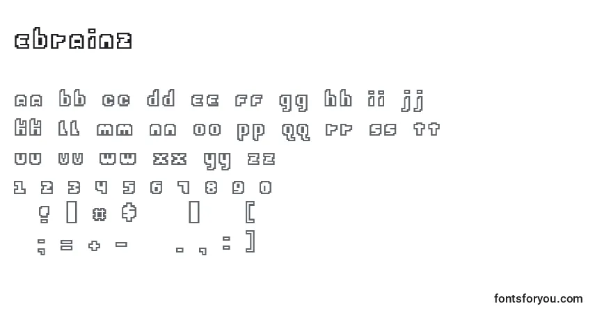 A fonte EBrain2 – alfabeto, números, caracteres especiais