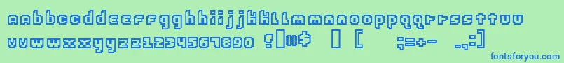 EBrain2 Font – Blue Fonts on Green Background