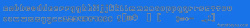 EBrain2-Schriftart – Graue Schriften auf blauem Hintergrund