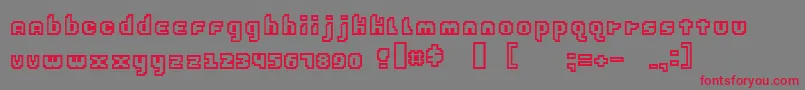 フォントEBrain2 – 赤い文字の灰色の背景