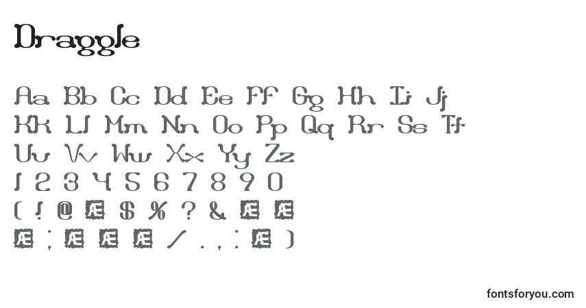 Schriftart Draggle – Alphabet, Zahlen, spezielle Symbole