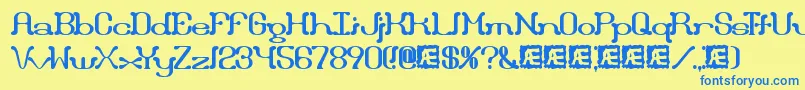 Draggle Font – Blue Fonts on Yellow Background