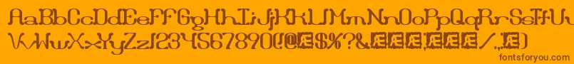 Police Draggle – polices brunes sur fond orange