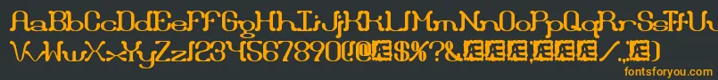 フォントDraggle – 黒い背景にオレンジの文字