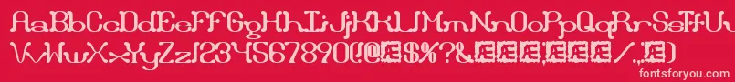 Draggle Font – Pink Fonts on Red Background