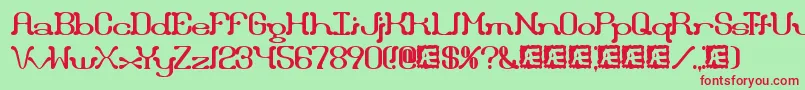 Draggle Font – Red Fonts on Green Background