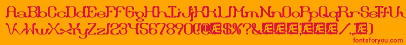 Draggle Font – Red Fonts on Orange Background