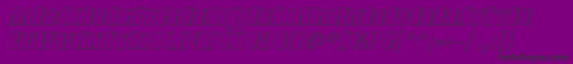 Czcionka AvondaleScOutlineItalic – czarne czcionki na fioletowym tle