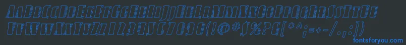 AvondaleScOutlineItalic Font – Blue Fonts on Black Background