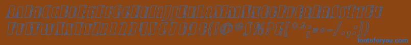AvondaleScOutlineItalic Font – Blue Fonts on Brown Background