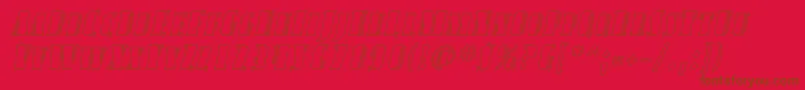 More about AvondaleScOutlineItalic Font AvondaleScOutlineItalic Font – Brown Fonts on Red Background