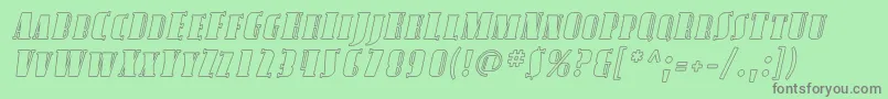 AvondaleScOutlineItalic Font – Gray Fonts on Green Background