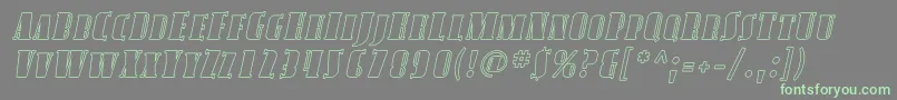 AvondaleScOutlineItalic-Schriftart – Grüne Schriften auf grauem Hintergrund
