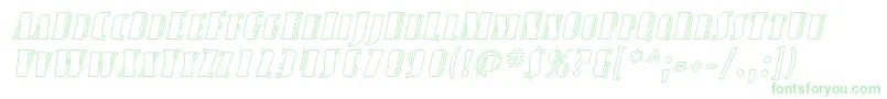 AvondaleScOutlineItalic-fontti – vihreät fontit valkoisella taustalla