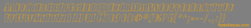 Fonte AvondaleScOutlineItalic – fontes laranjas em um fundo cinza