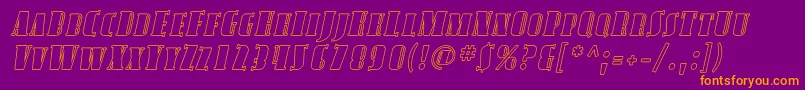 AvondaleScOutlineItalic-fontti – oranssit fontit violetilla taustalla