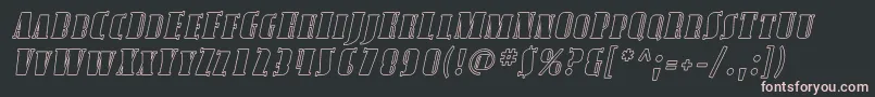 AvondaleScOutlineItalic-Schriftart – Rosa Schriften auf schwarzem Hintergrund
