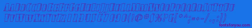 Police AvondaleScOutlineItalic – polices violettes sur fond bleu