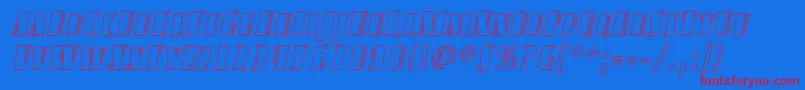 AvondaleScOutlineItalic Font – Red Fonts on Blue Background