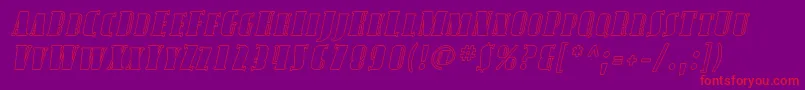 AvondaleScOutlineItalic Font – Red Fonts on Purple Background