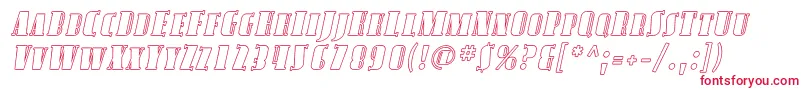 フォントAvondaleScOutlineItalic – 赤い文字