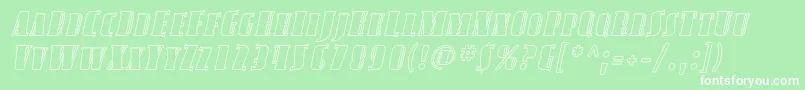 AvondaleScOutlineItalic Font – White Fonts on Green Background