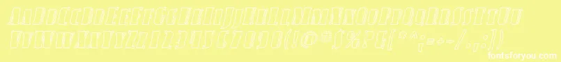 AvondaleScOutlineItalic Font – White Fonts on Yellow Background