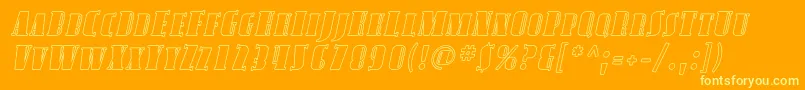 フォントAvondaleScOutlineItalic – オレンジの背景に黄色の文字