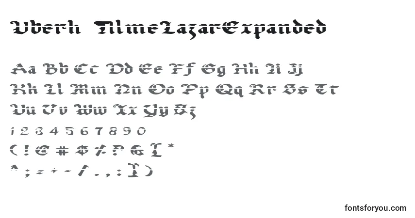 Czcionka UberhГ¶lmeLazarExpanded – alfabet, cyfry, specjalne znaki