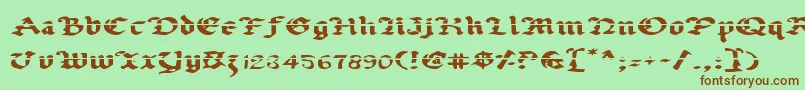 UberhГ¶lmeLazarExpanded Font – Brown Fonts on Green Background