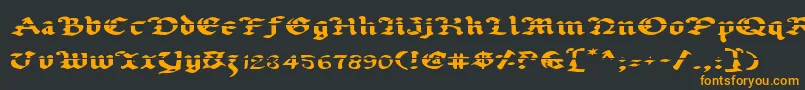 フォントUberhГ¶lmeLazarExpanded – 黒い背景にオレンジの文字