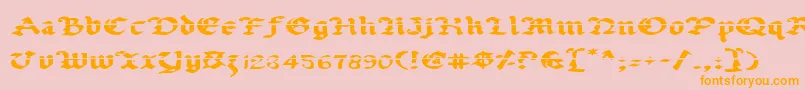 UberhГ¶lmeLazarExpanded Font – Orange Fonts on Pink Background