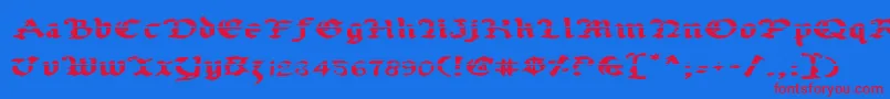 UberhГ¶lmeLazarExpanded Font – Red Fonts on Blue Background