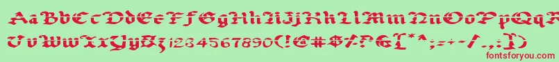 UberhГ¶lmeLazarExpanded Font – Red Fonts on Green Background