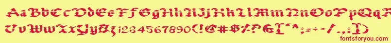 UberhГ¶lmeLazarExpanded Font – Red Fonts on Yellow Background