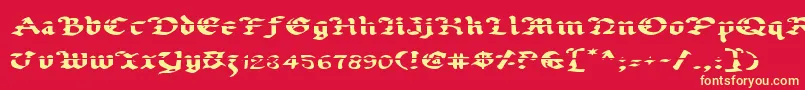 UberhГ¶lmeLazarExpanded Font – Yellow Fonts on Red Background