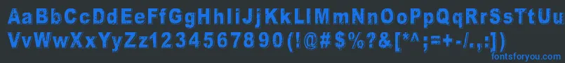 フォントCrunchBangLinx – 黒い背景に青い文字