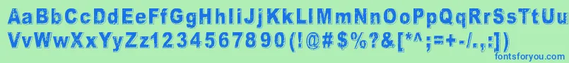 Шрифт CrunchBangLinx – синие шрифты на зелёном фоне