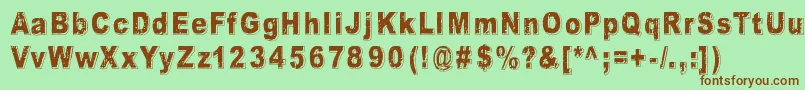 CrunchBangLinx Font – Brown Fonts on Green Background