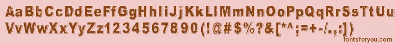CrunchBangLinx Font – Brown Fonts on Pink Background