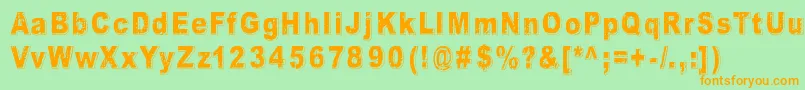 CrunchBangLinx-Schriftart – Orangefarbene Schriften auf grünem Hintergrund