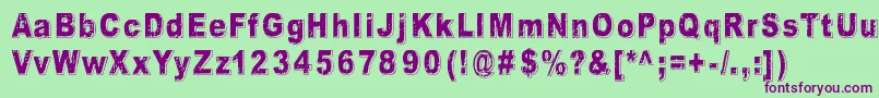 CrunchBangLinx Font – Purple Fonts on Green Background