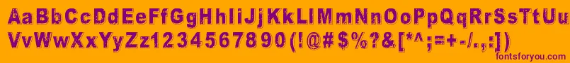 CrunchBangLinx Font – Purple Fonts on Orange Background