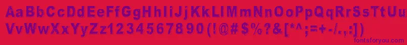 CrunchBangLinx-Schriftart – Violette Schriften auf rotem Hintergrund