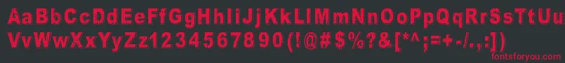 フォントCrunchBangLinx – 黒い背景に赤い文字