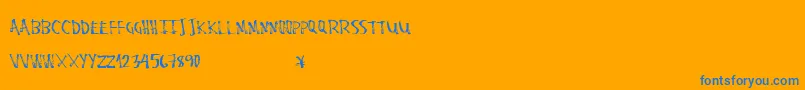 Stalemarker-Schriftart – Blaue Schriften auf orangefarbenem Hintergrund