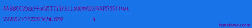 Stalemarker-Schriftart – Violette Schriften auf blauem Hintergrund