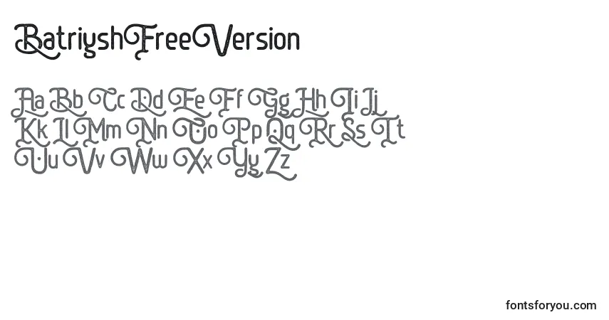 Шрифт BatriyshFreeVersion – алфавит, цифры, специальные символы